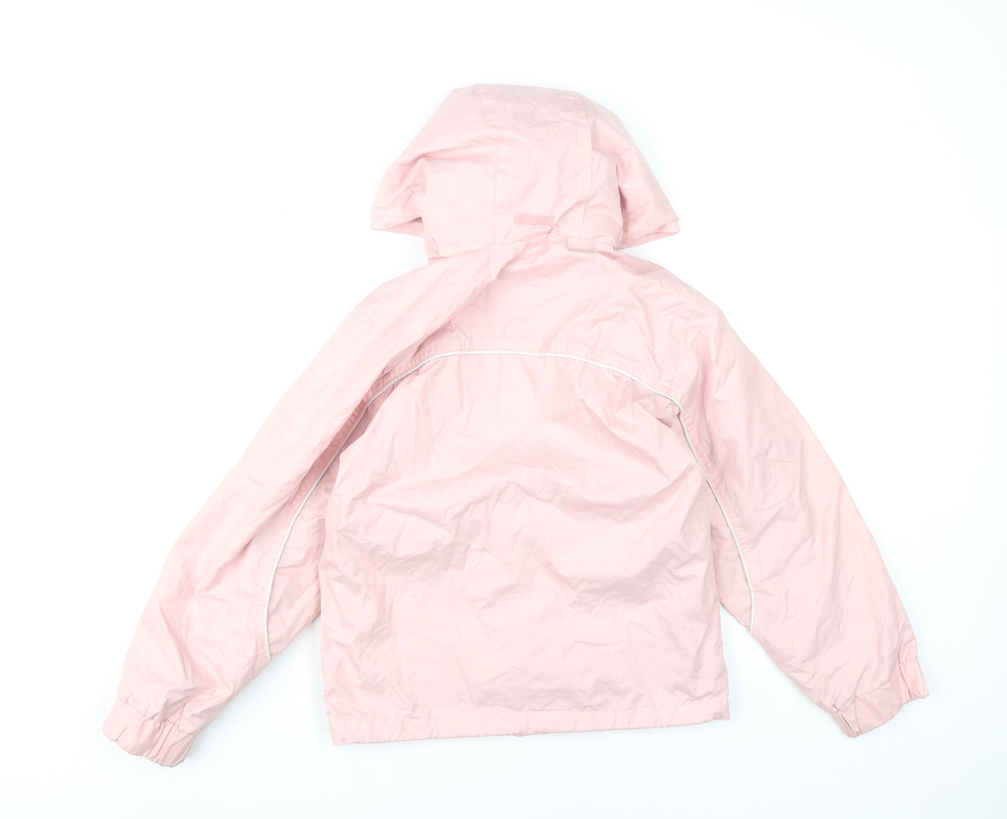 Trespass Girls Pink Waterproof Hooded Rain Coat Jacket 7-8 Years