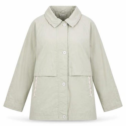 Damart Women’s Beige Mid-Length Rain Coat UK 12 Buttoned Pockets