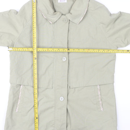 Damart Women’s Beige Mid-Length Rain Coat UK 12 Buttoned Pockets