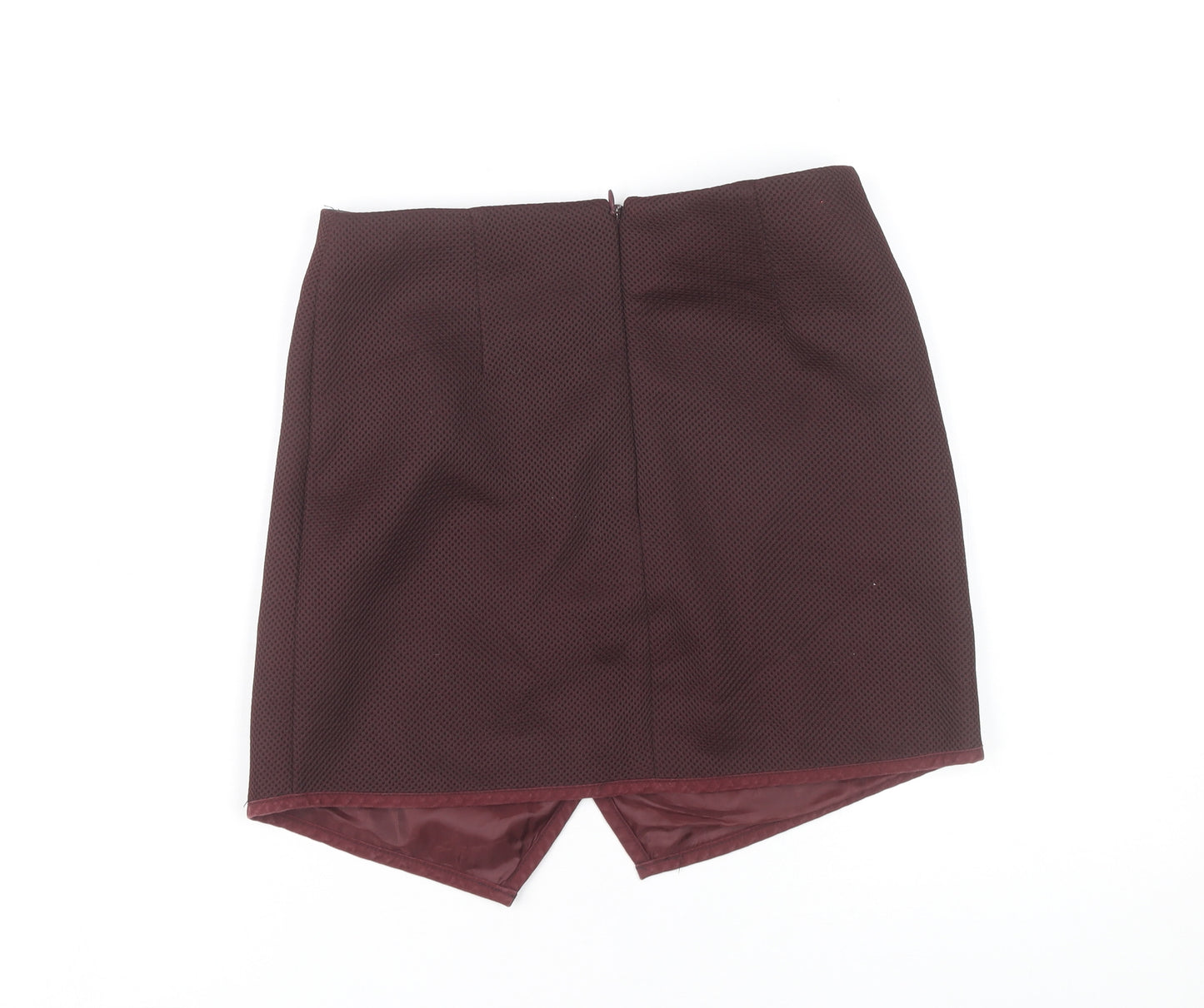 Topshop Women’s Red Wrap Mini Skirt Size 8 Polyester Lined