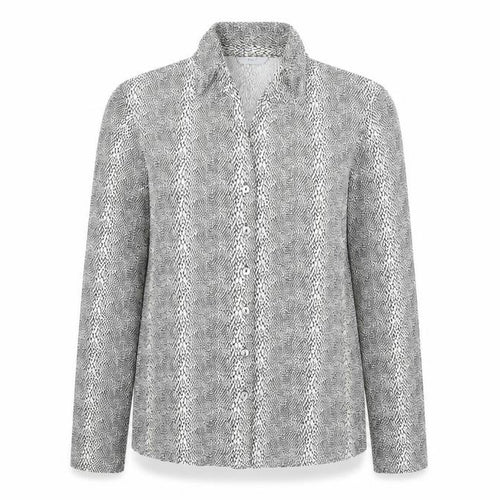 Marks and Spencer Womens Black Animal Print Button-Up Shirt UK 12