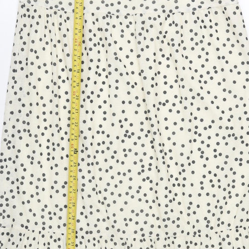 Warehouse Women’s White Polka Dot Midi Shift Dress Size 10