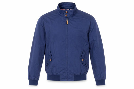 Front view of BS Quality Apparel Men’s Blue Bomber Jacket M Cotton Casual