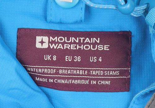 Mountain Warehouse Womens Blue Size 8 Waterproof 3-in-1 Hooded Jacket