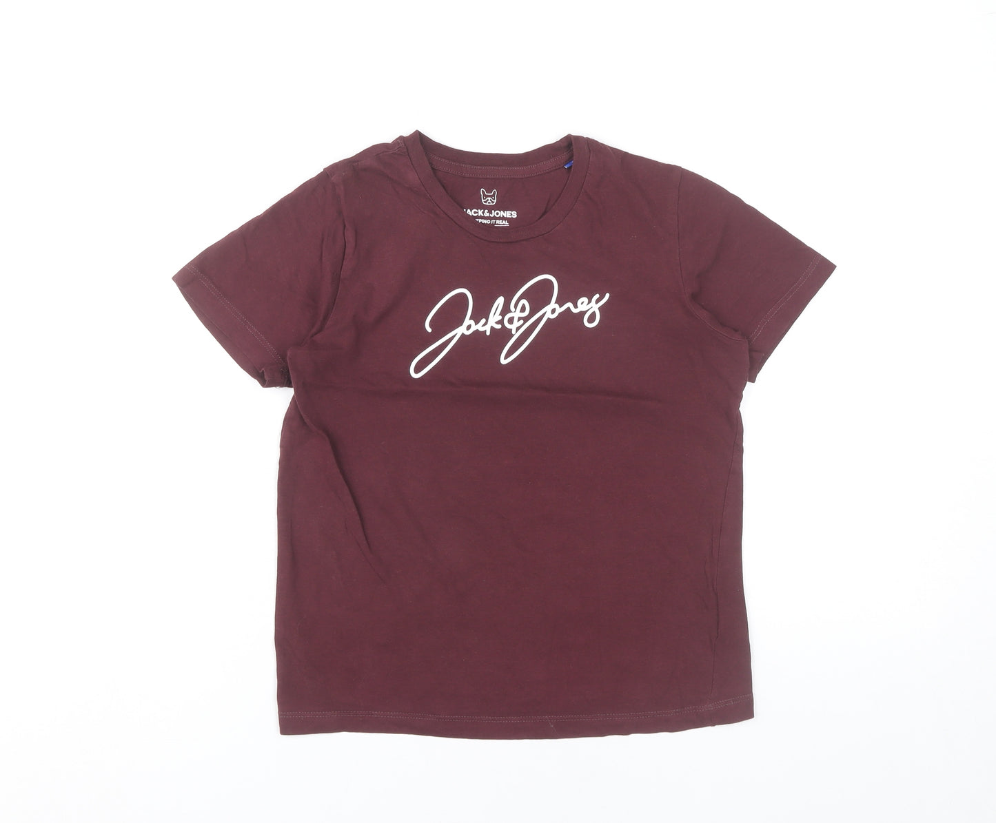 Jack & Jones Boys Red Logo Graphic T-Shirt Age 10 Years Cotton Crew Neck