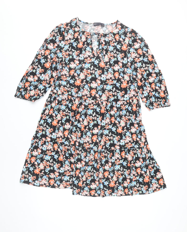Marks and Spencer Women’s Multicolour Floral Shift Dress Size 10