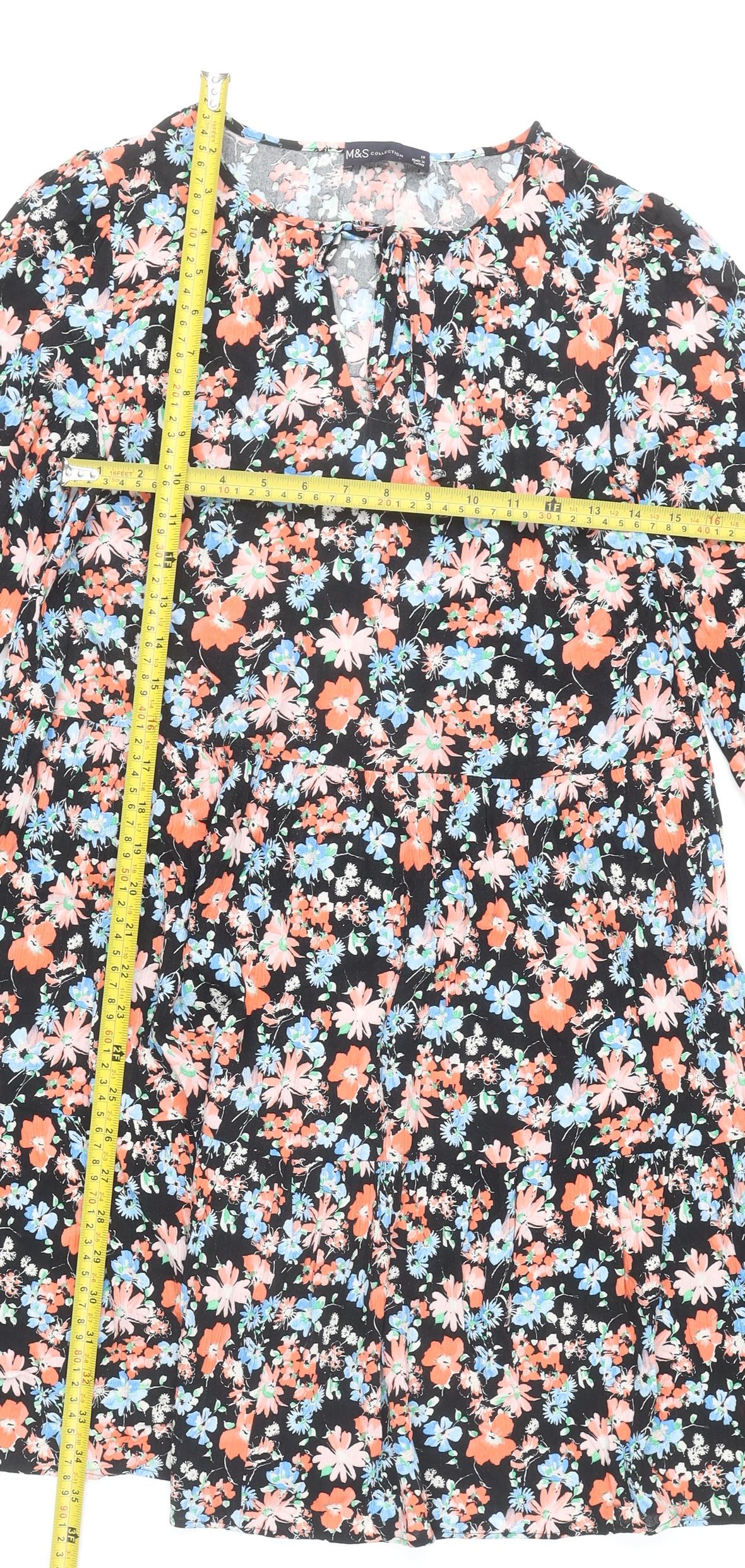 Marks and Spencer Women’s Multicolour Floral Shift Dress Size 10