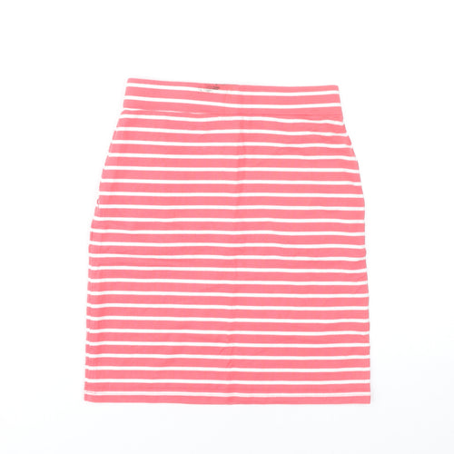 Joules Women’s Pink Striped Cotton Pencil Skirt UK 8 Casual