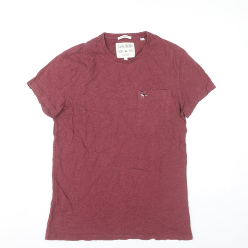 Jack Wills Men’s Red Slim Fit Crew Neck Cotton T-Shirt Size M