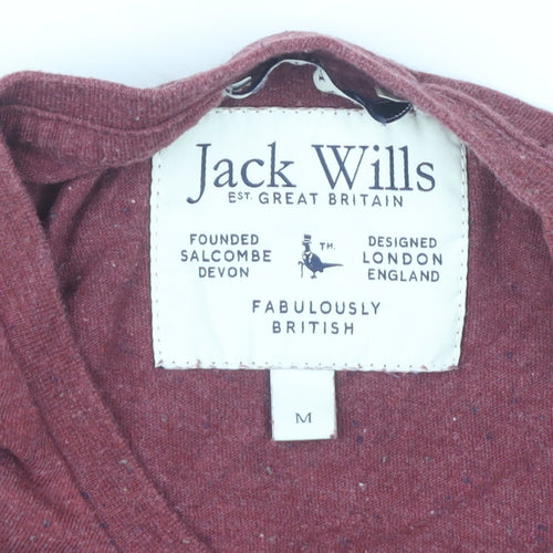 Jack Wills Men’s Red Slim Fit Crew Neck Cotton T-Shirt Size M