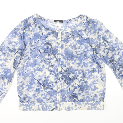 Marks and Spencer Women’s Blue Floral Chiffon Blouse UK 12