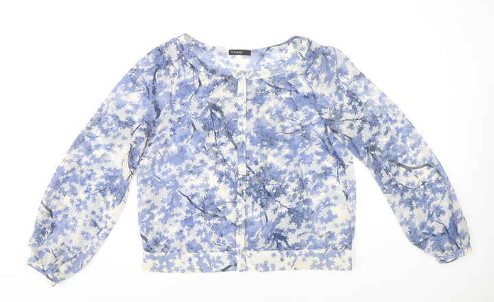 Marks and Spencer Women’s Blue Floral Chiffon Blouse UK 12