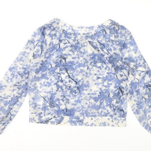 Marks and Spencer Women’s Blue Floral Chiffon Blouse UK 12