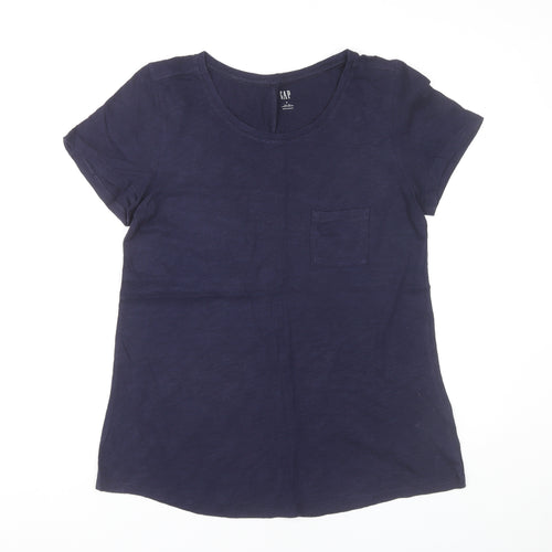 GAP Womens Blue Cotton Short Sleeve Scoop Neck T-Shirt Size M