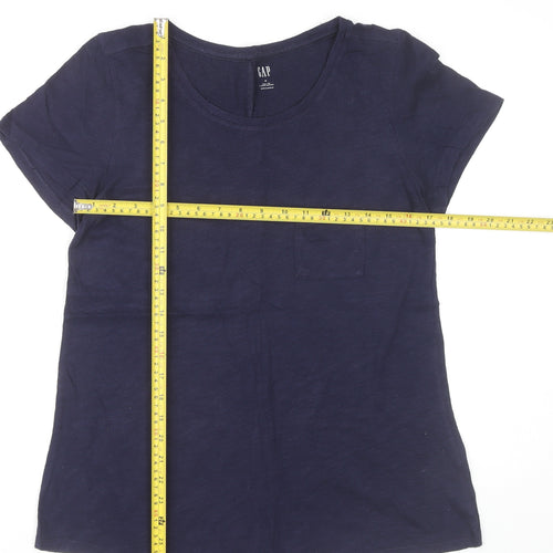 GAP Womens Blue Cotton Short Sleeve Scoop Neck T-Shirt Size M