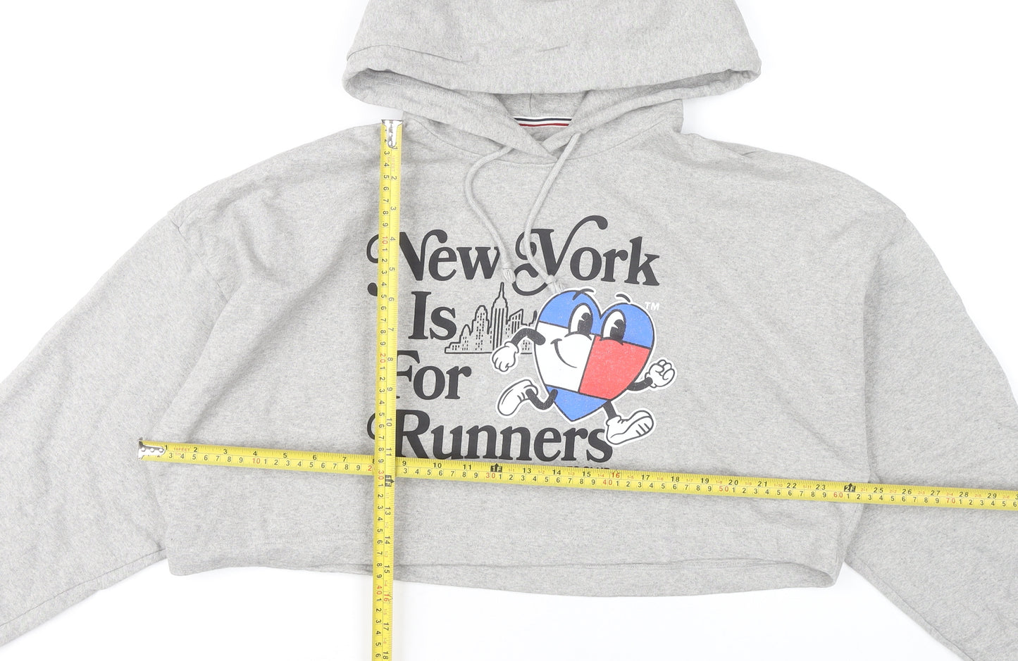 Tommy Jeans Womens Grey XL Cropped Hoodie New York Graphic Cotton
