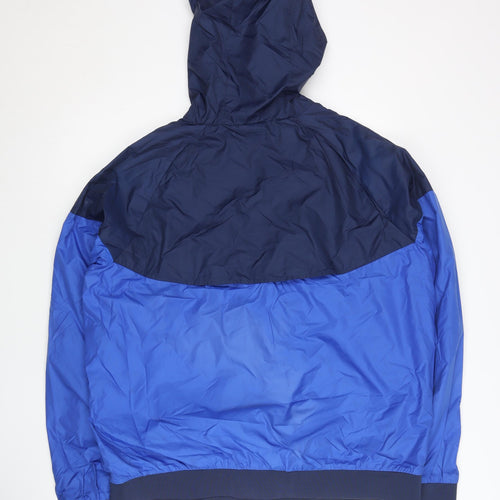 Nike Men's Blue 3XL Windbreaker Jacket Hooded Lightweight