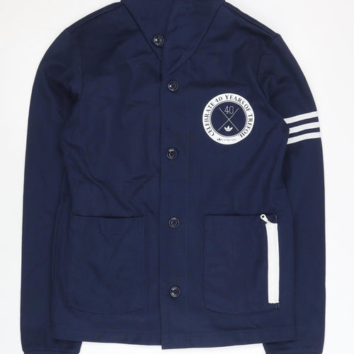 Adidas Mens Blue XS Varsity Jacket Cotton Polyester Sportswear