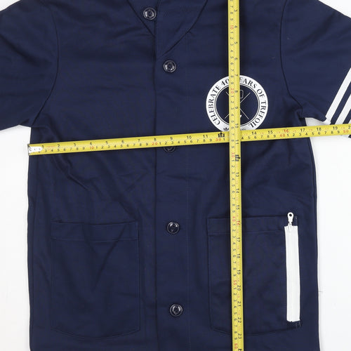 Adidas Mens Blue XS Varsity Jacket Cotton Polyester Sportswear