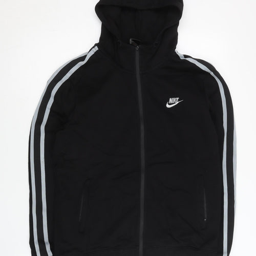 Nike Mens Black XS Full Zip Hoodie Sweatshirt Logo Sportswear