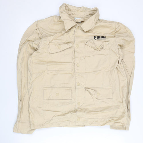 Puma Mens Beige Utility Jacket Size S Cotton Casual Sportswear