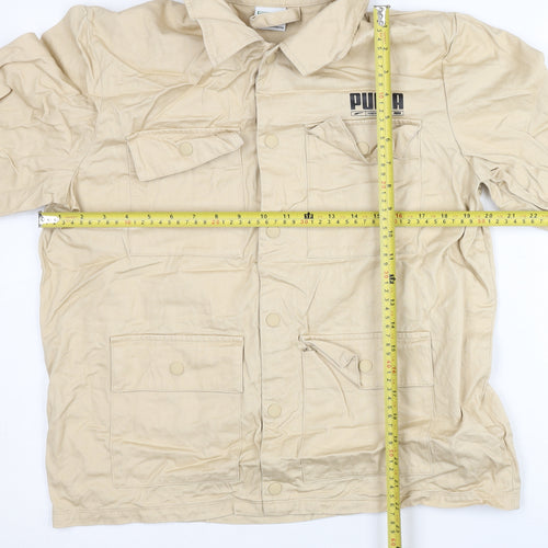 Puma Mens Beige Utility Jacket Size S Cotton Casual Sportswear