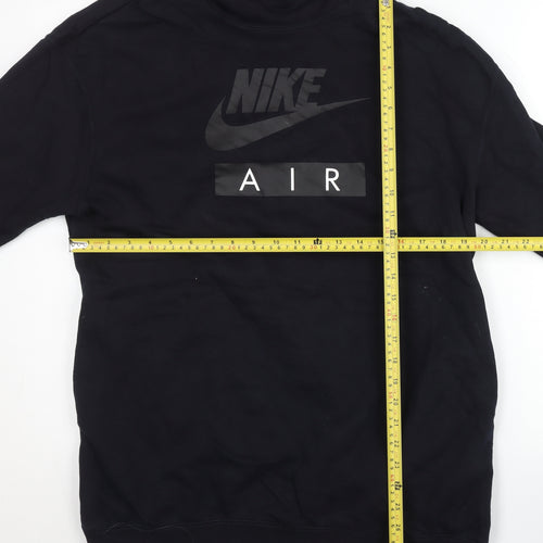 Nike Womens Black Pullover Hoodie Small Logo Graphic Sportswear