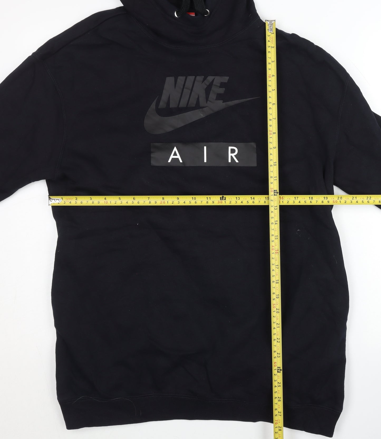 Nike Womens Black Pullover Hoodie Small Logo Graphic Sportswear