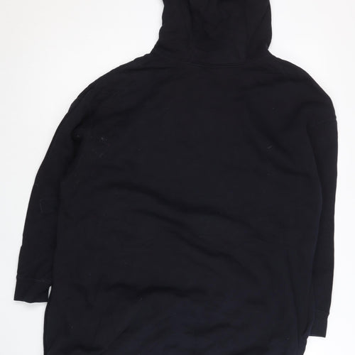 Nike Womens Black Pullover Hoodie Small Logo Graphic Sportswear
