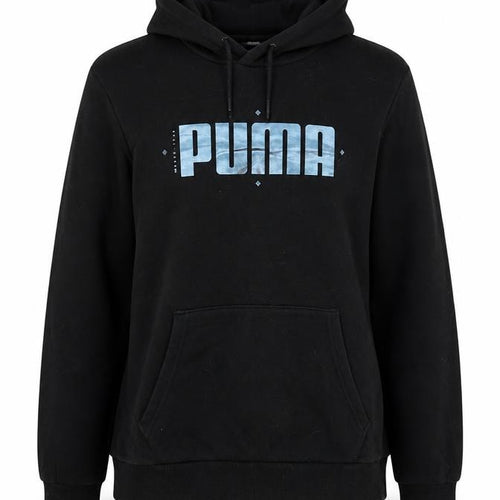 Puma Unisex Black Pullover Hoodie Size S Cotton Blend Sportswear