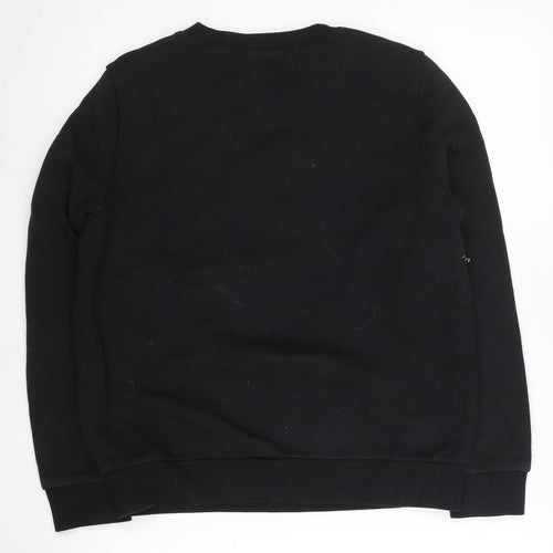 Guess Womens Black XS Pullover Sweatshirt Logo Crew Neck