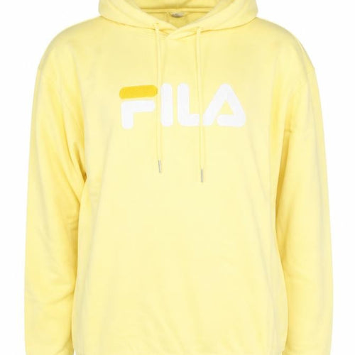 Fila Women’s Yellow Pullover Hoodie Sweatshirt Size M Cotton Logo