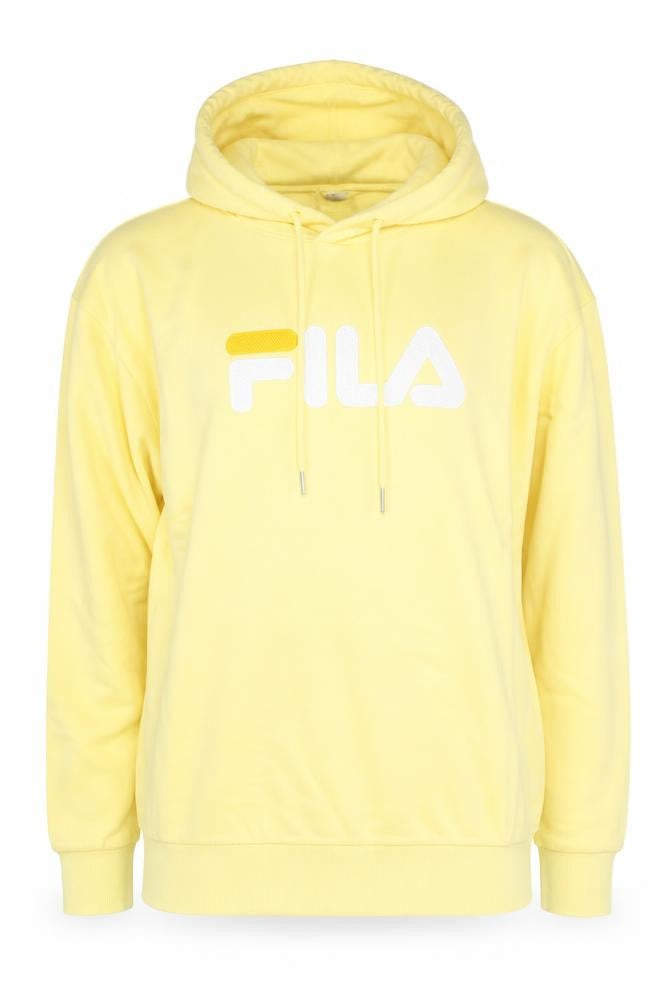 Fila Women’s Yellow Pullover Hoodie Sweatshirt Size M Cotton Logo