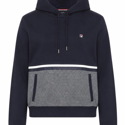 Fila Womens Navy Blue Hoodie Size 10 Logo Pullover Sportswear