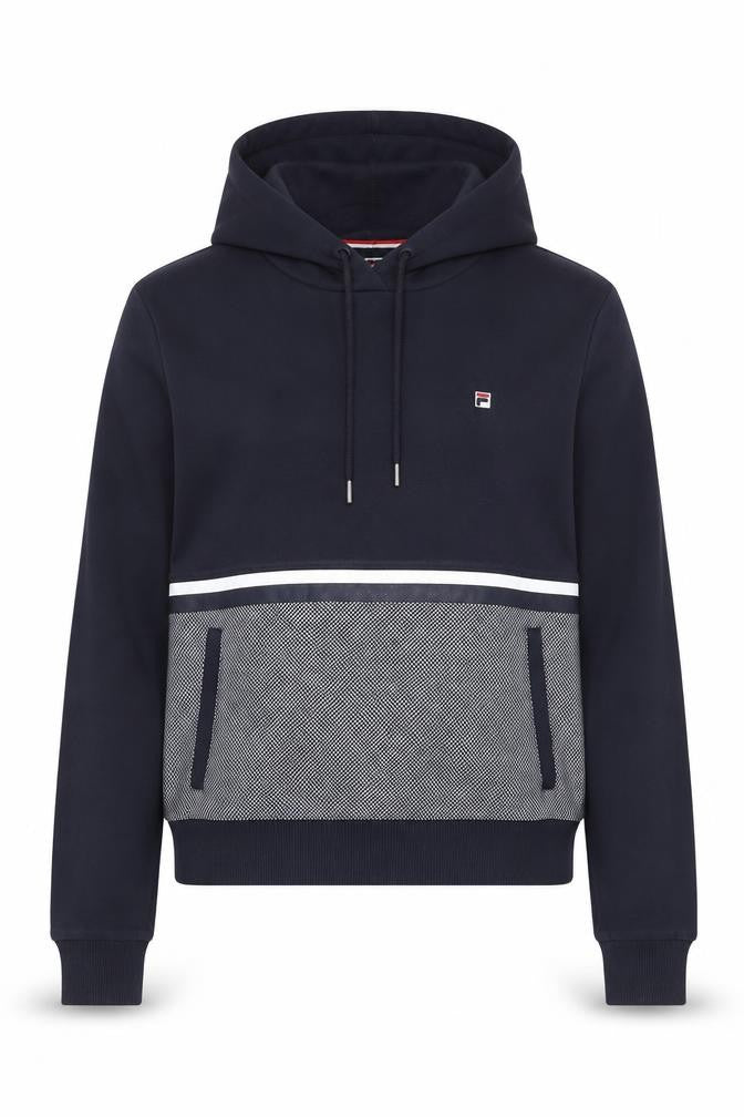 Fila Womens Navy Blue Hoodie Size 10 Logo Pullover Sportswear