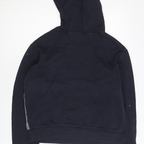 Fila Womens Navy Blue Hoodie Size 10 Logo Pullover Sportswear