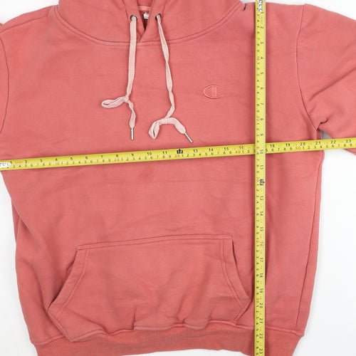 Champion Women’s Pink Pullover Hoodie Size L Logo Drawstring