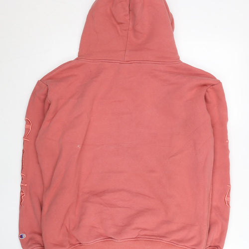 Champion Women’s Pink Pullover Hoodie Size L Logo Drawstring
