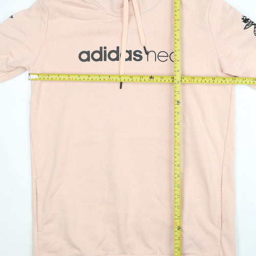 Adidas Women’s Pink Hoodie Size 12 Pullover Logo Embroidered