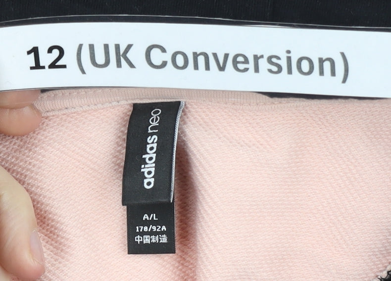 Adidas Women’s Pink Hoodie Size 12 Pullover Logo Embroidered