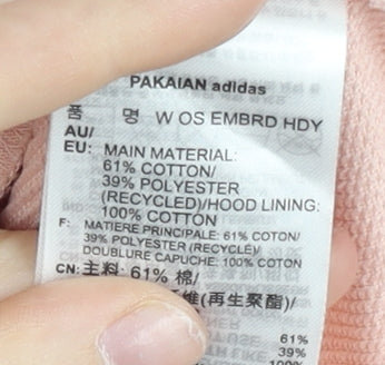 Adidas Women’s Pink Hoodie Size 12 Pullover Logo Embroidered