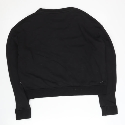 Puma Womens Black Sweatshirt M Pullover Logo Long Sleeve Sportswear