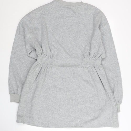 Champion Women’s Grey Tunic Sweatshirt Medium Logo Elastic Waist