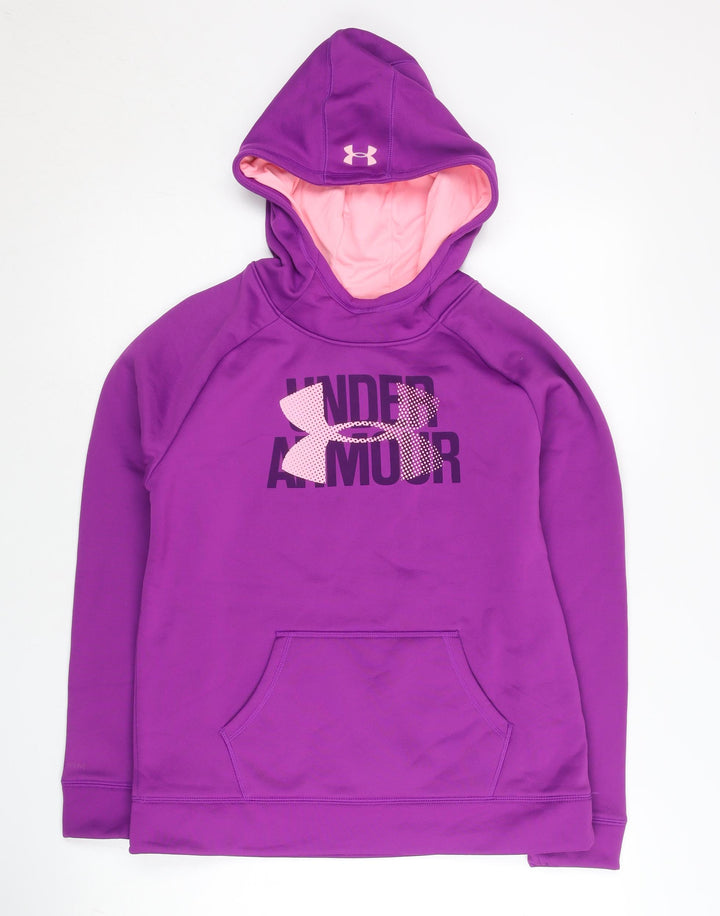 Under Armour Girls Purple Hoodie 14 Years Pullover Fleece Hooded Sportswear