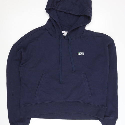 Fila Women’s Navy Blue Pullover Hoodie Size M Cotton Blend