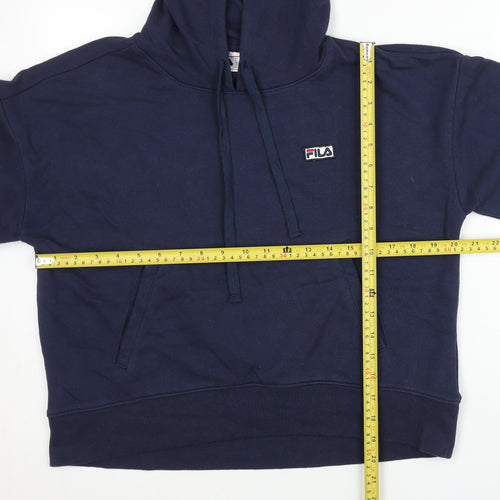 Fila Women’s Navy Blue Pullover Hoodie Size M Cotton Blend