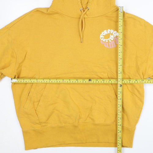 Puma Womens Yellow Pullover Hoodie XS Long Sleeve Cotton