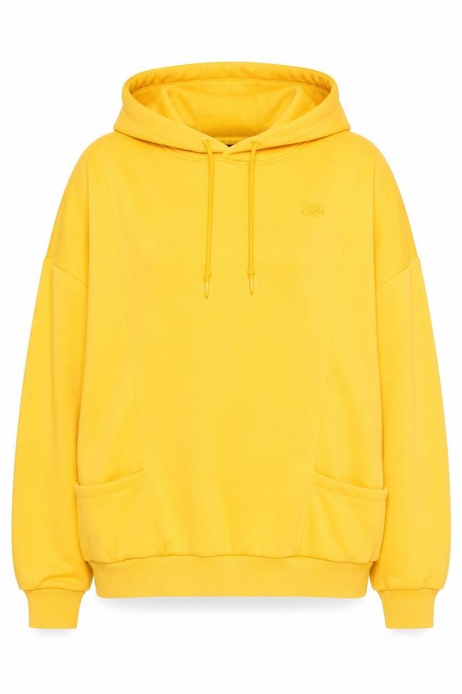 Skechers Womens Yellow Hoodie Size 12 Pullover Fleece Logo