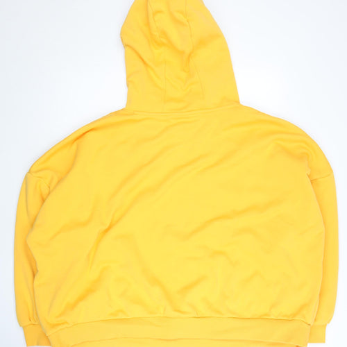 Skechers Womens Yellow Hoodie Size 12 Pullover Fleece Logo
