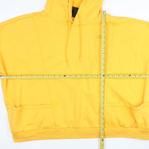 Skechers Womens Yellow Hoodie Size 12 Pullover Fleece Logo